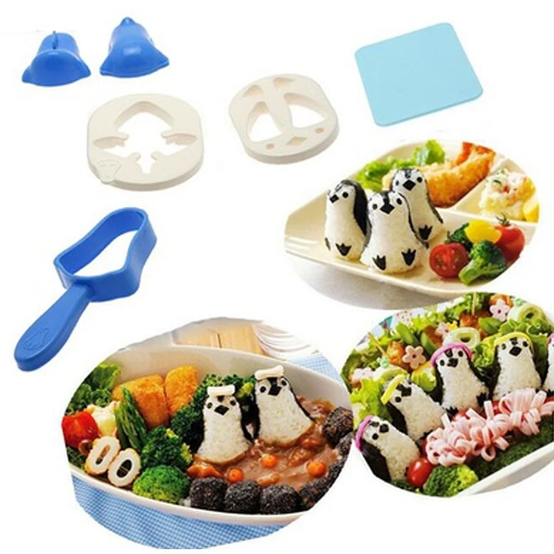 Милый пингвин форма для приготовления онигири набор суши плесень форма для рисовых шариков инструмент для сэндвичей гаджеты Bento