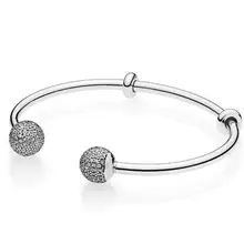 Подлинный 925 пробы серебряный браслет с кубическим цирконием, качественный браслет с подвеской, модное ювелирное изделие