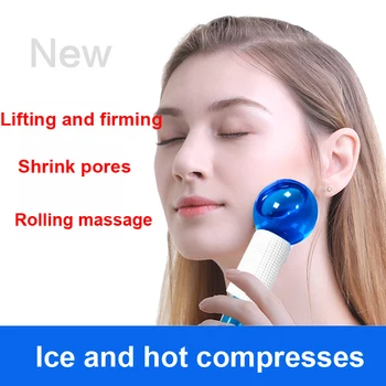 

Women 2pcs Facial Massage Globe Facial Cooling Globe Ball Beauty Face Neck Massage Tool Ice Hockey Energy Beauty Crystal Ball