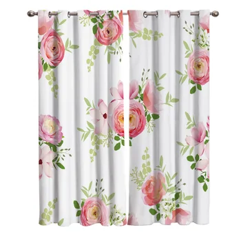 

Flower Cluster Decoration Rose Printing Curtains Living Room Bedroom Home Decoration Suitable for Adult Children Window Curtain
