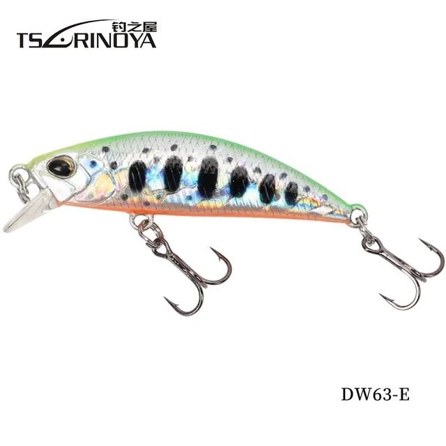 DW63 1pc E TSURINOYA Тонущая мини приманка-гольян 50 мм5г рыболовные жесткие приманки с подвижными стальными шариками Реалистичные 3D рыбные глаза - Цвет: DW63 1pc E