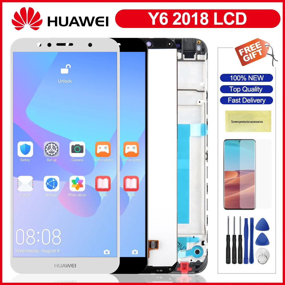 ЖК-экран 5 7 дюйма для Huawei Y6 2018 ЖК-дисплей сенсорный экран дигитайзер Замена Prime |
