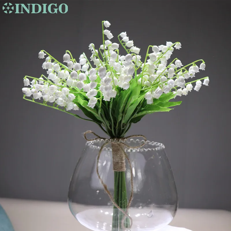 INDIGO 18pcs белый букет Convallaria Свадебный невесты цветок Лилия долины событие