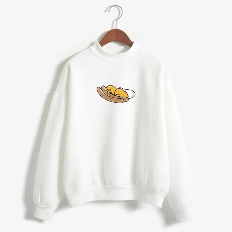 Gudetama Толстовка осенне-зимняя версия теплого топа ленивый яйцо толстовка с милым рисунком Футболка Kawaii Jersey Женская Harajuku pullov - Цвет: sweatshirt white4