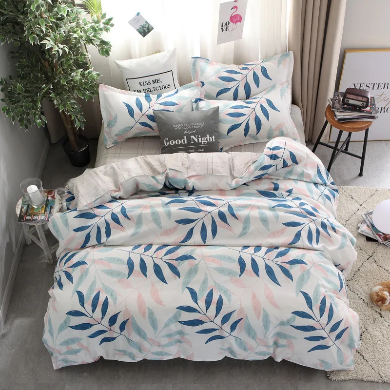 Cartoon Animal Pattern 4pcs Full Sizes Bedding Set Home Textile Bed Duvet Cover with Pillowcases Breathable Warm Soft Bed Sets