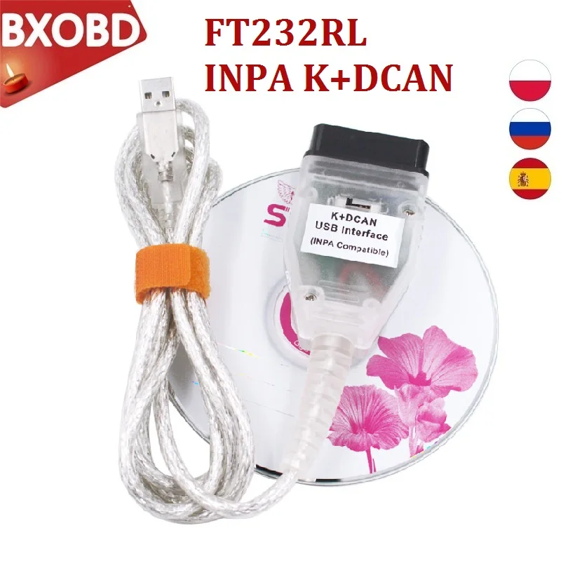 OBD2 для BMW INPA K Dcan FT232RL с переключателем сканер + Can интерфейсный кабель сканер| |