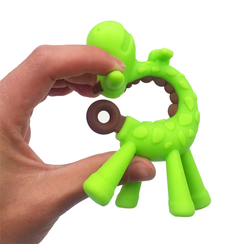 Baby Teether Cartoon Teething Nursing Silicone Baby teeth that fawn molar rod giraffe to bite the teether safty
