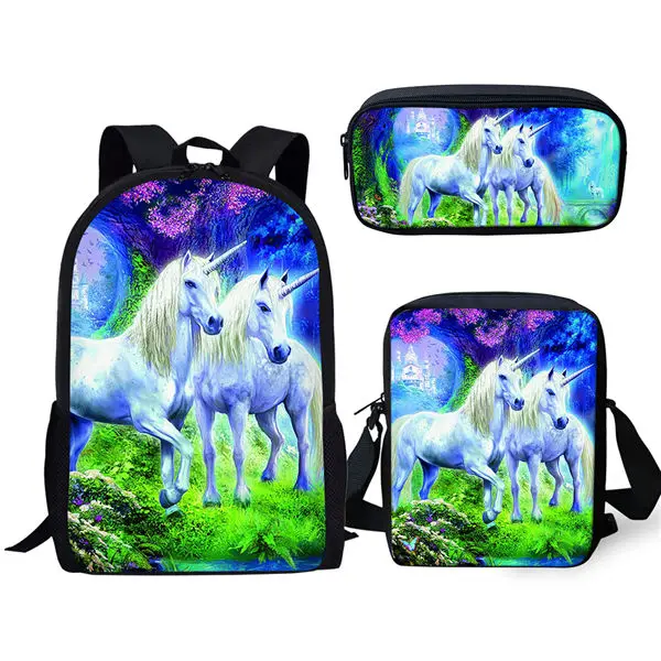 Unicorn Fantasy School Backpack and Pencil Case Set