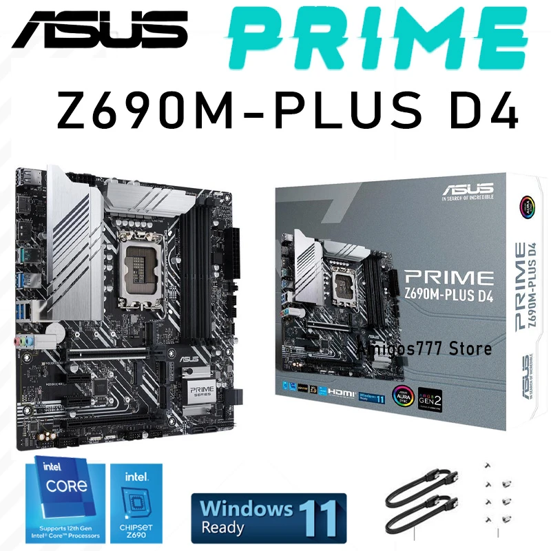 Lga 1700 Asus Prime Z690m-plus D4 Motherbaord Ddr4 Intel Z690 Pcie 
