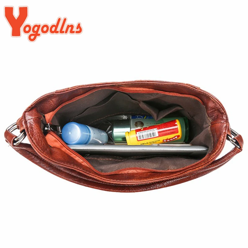Yogodlns/Лидер продаж, модная коричневая Женская сумка, винтажная модная женская сумка-тоут, новая женская дизайнерская сумка из искусственной кожи