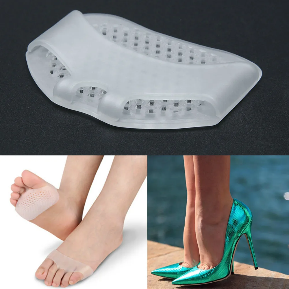

1 Pair /2pcs Silicone Toe Pads Gel Forefoot Pad Feet Care High heels footPad Half Insole Sore Feet Pain Pedicure To iletry Kits