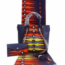 Высокое качество Африканский воск мешок ткань набор с 6 ярдов Воск Принты Ткань для шитья платье/женская сумочка YBG01