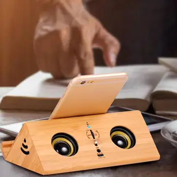 

Bluteeth Induction Speaker Tablet Stand Mobile Phone Solid Support Audio Wireless For Iphone8 Cellphone Sound Wood Ipad Ste M6H4