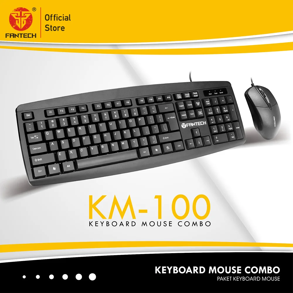 Fantech KM100 USB Keyboard Mouse Combo Black 4