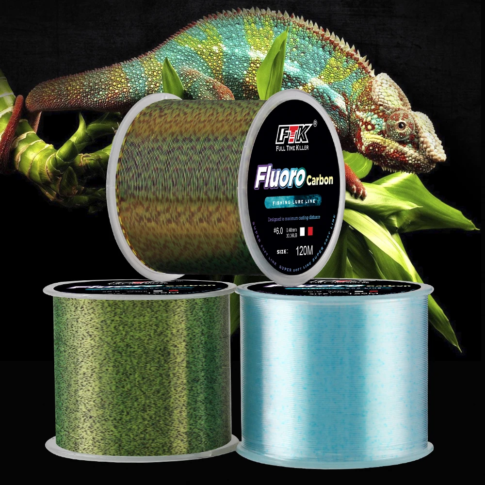 

Fish Line 120m Fluorocarbon Coating 3D Monofilament Invisible Blonic Spot Super Strong Soft Nylon Wear-Resistant
