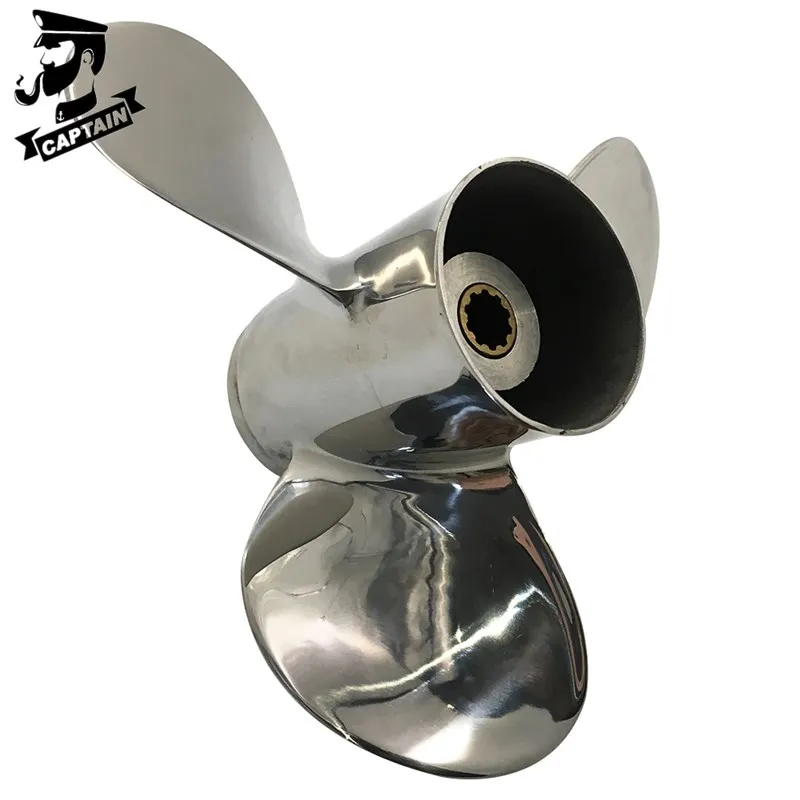 Captain Propeller 9 1/4X10 Fit Suzuki Outboard Engines DT15C DF15 DT9.9 DT15 Stainless Steel 10 Tooth Spline RH 58100-93723-019