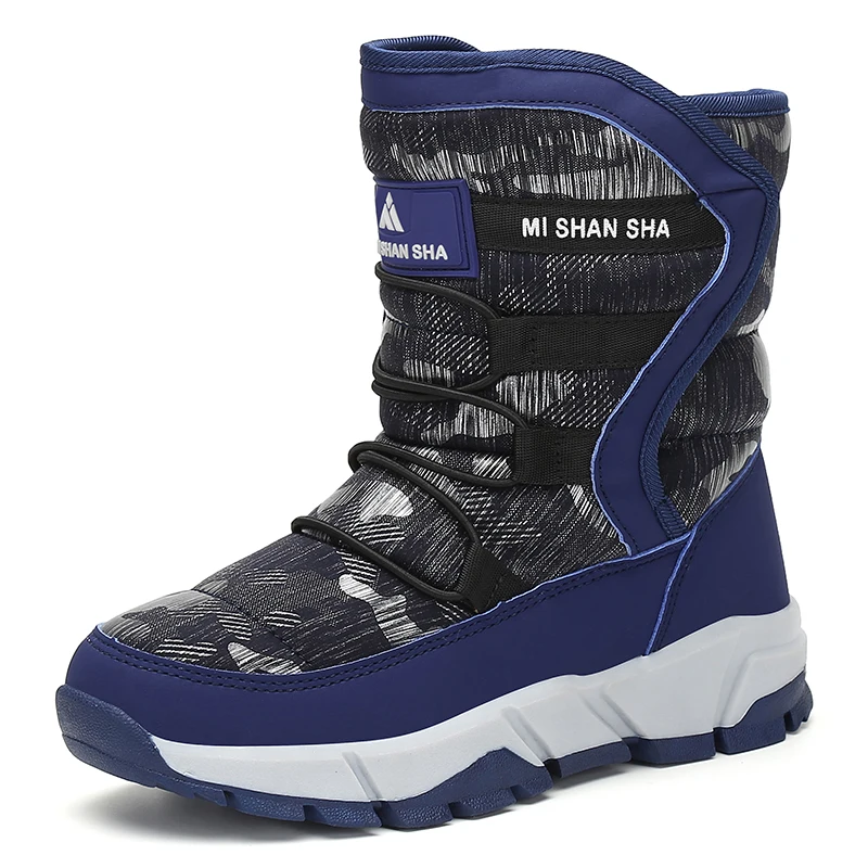 

Winter Snow Boots Kids Mid-Calf Fur Boots Outdoor Boys Girls Boots Warm Cotton Shoes Children Waterproof Botas Tenis Infantil