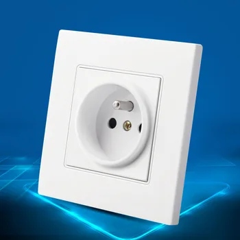 

French Standard Three-pole 16A Wall Socket with Safety Door 86 Type French Power Socket Grounding Electric Outlet