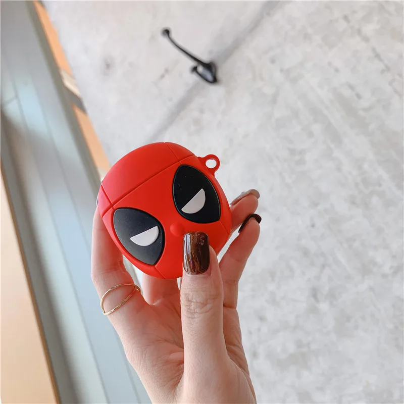 3D Дэдпул супергероев Marvel Wade Winston Wilson корпусы гарнитурные для Apple Airpods 1/2 силиконовый защитный чехол для наушников
