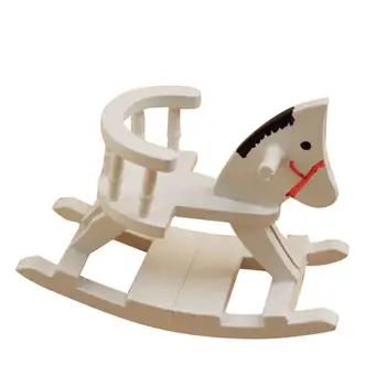 

Mini Lovely Wooden Horse Chair Toy 1/12 Dollhouse Miniature Decor Accessory