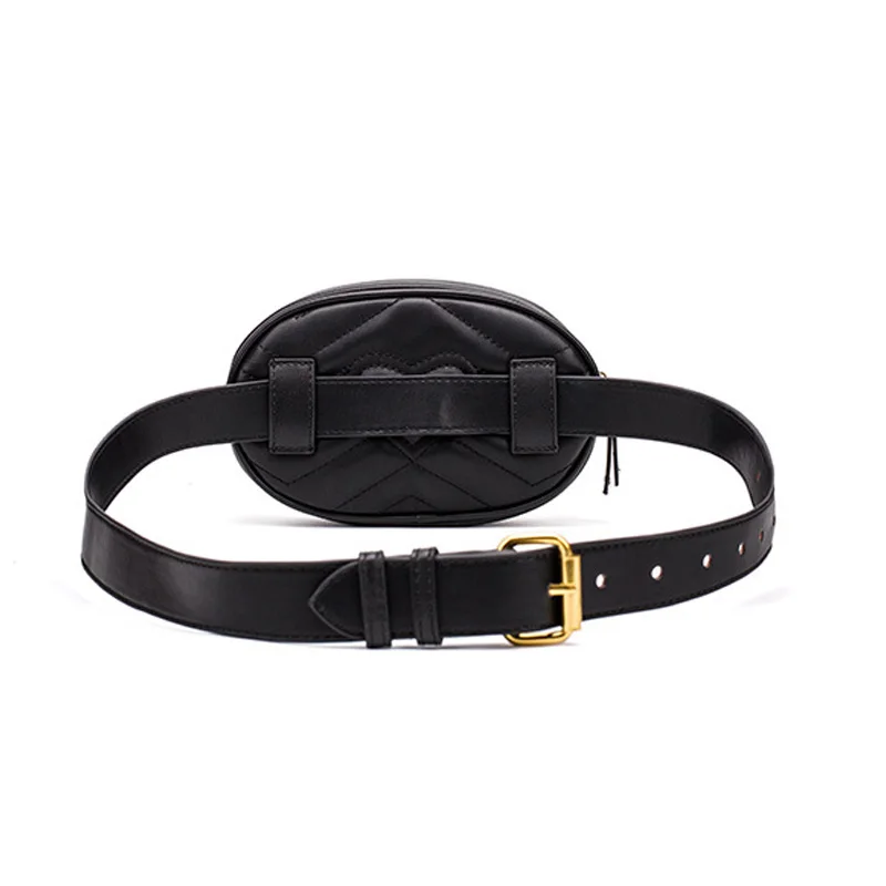 

New 2019 Fanny Pack belt bag pu leather waist bag women luxury brand leather 2019 waist pack hight quality female fashion GG bag