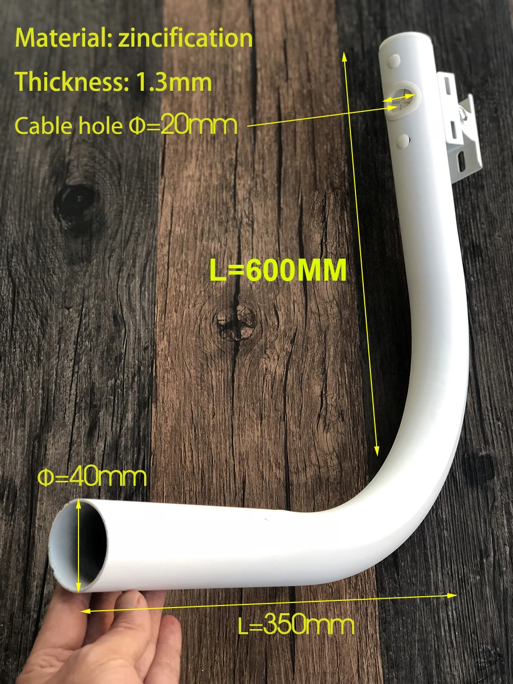 Fixation caméra pour tube diamètre entre 20mm et 40mm