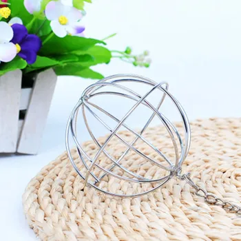 

Stainless Steel Pet Toys Round Sphere Feed Dispense Exercise Hanging Hay Ball Guinea Pig Hamster Rat Rabbit