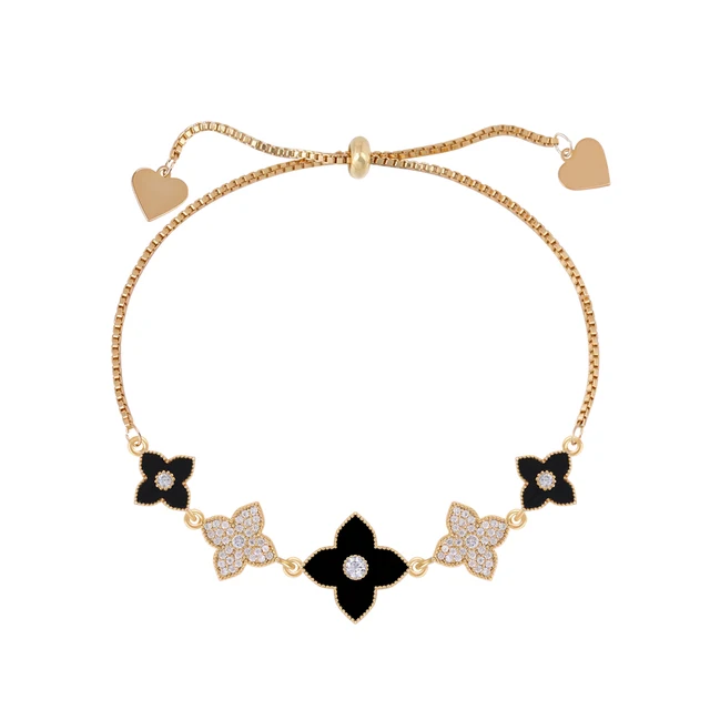 OYB new Korean style four-leaf clover zircon bracelet ladies fashion classic bracelet four-leaf flower jewelry number 1