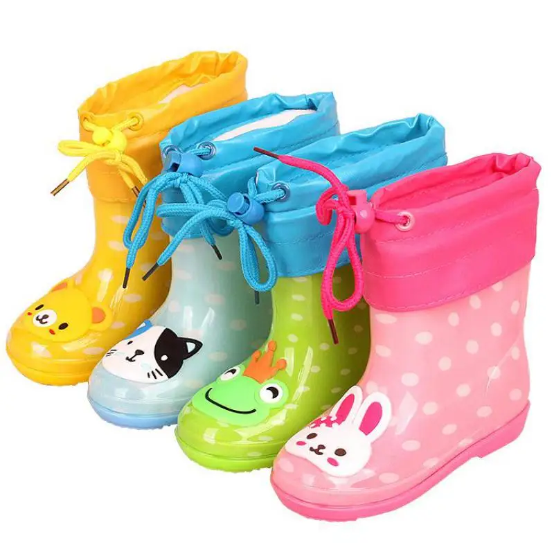 Модная детская обувь; водонепроницаемые резиновые сапоги из ПВХ для мальчиков и девочек; детская обувь с рисунком; нескользящая детская водонепроницаемая обувь; 7479