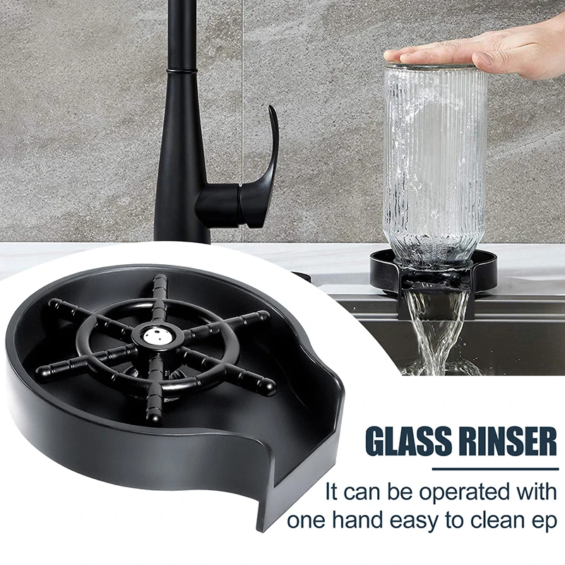 Faucet Glass Rinser for Kitchen Sink Automatic Cup Washer Bar Glass Rinser Coffee Pitcher Wash