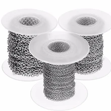 

10yards/Roll 1/1.5/2/2.5/3mm Stainless Steel Chains Bulk Fit Necklaces Bracelets Link Chain Jewelry Making Findings Wholesale