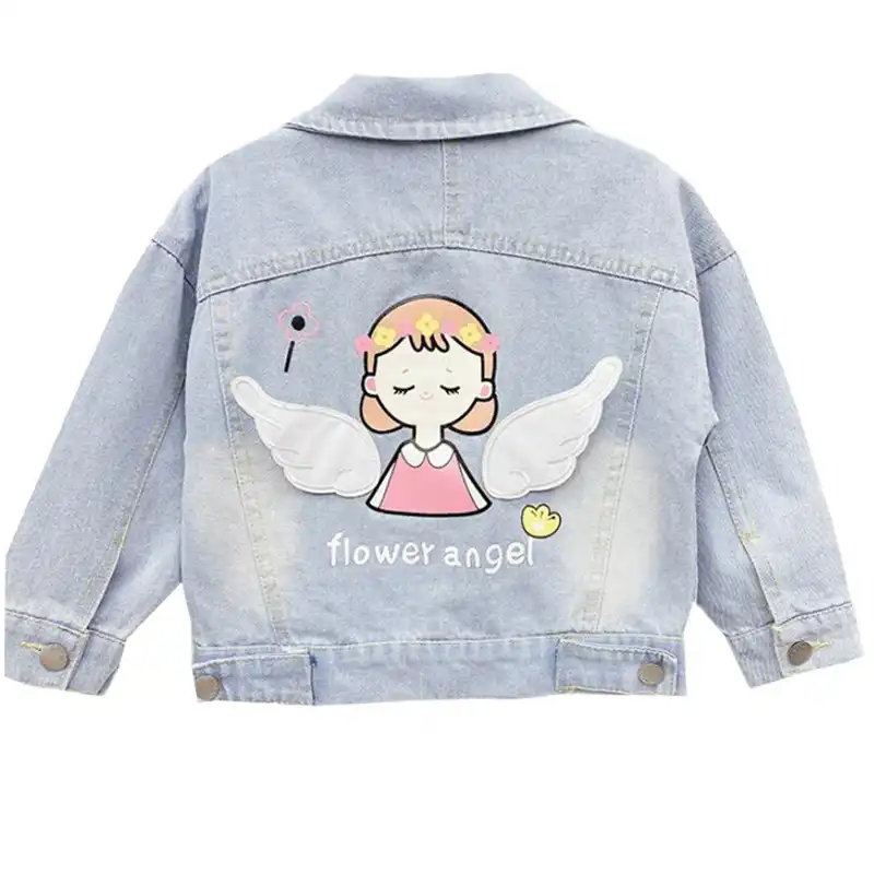 ベビー用ガールズデニムジャケット子供の春服21ニューキッズかわいいブルー漫画プリントトップス生き抜くコート ジャケット コート Aliexpress