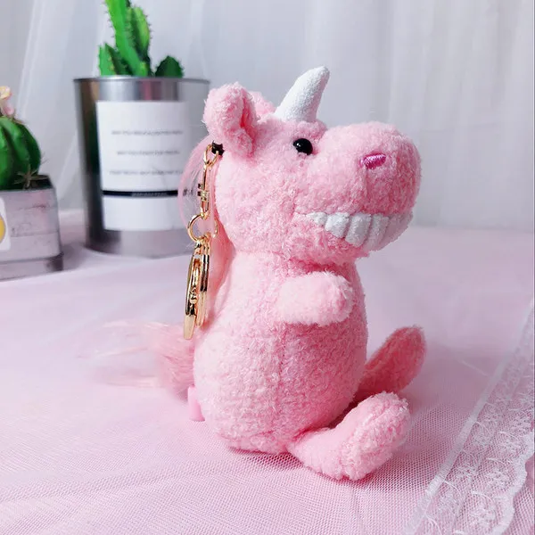 Unicorn Супер милые животные куклы для брелков мягкие плюшевые единорог Лев свинья брелок с дизайном «лягушка» Детская игрушка женская сумка подвеска брелок фестиваль подарки - Цвет: Unicorn