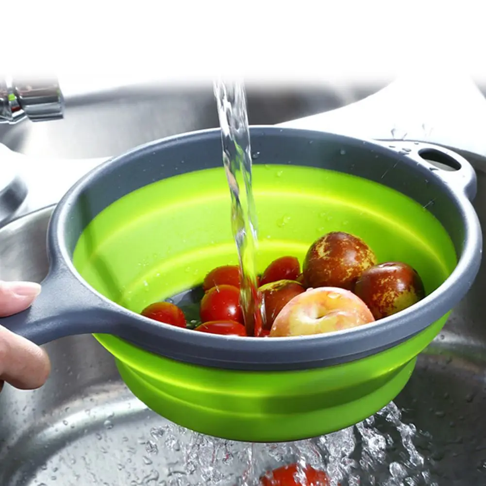 Складной кухонный дуршлаг для фруктов и овощей Сушилка с ручкой корзина для белья пластиковая сливная корзина для овощей
