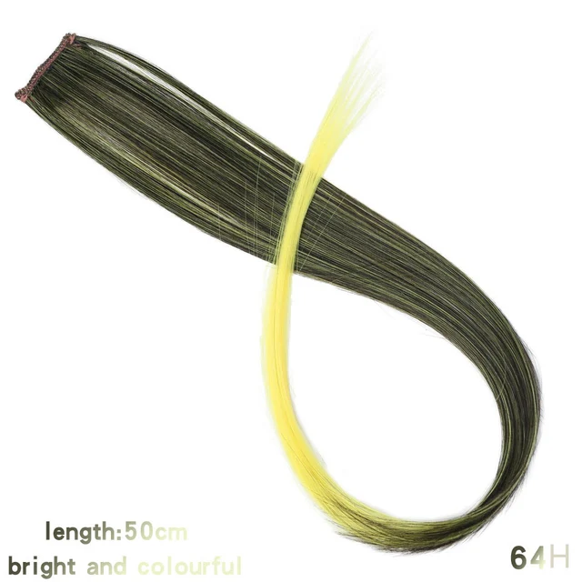 Lupu Rainbow Highlighted Synthetic Hair Girl One Chip In Hair Extension Hairpin Long Straight Hair Clip For Hair False Hair 64H