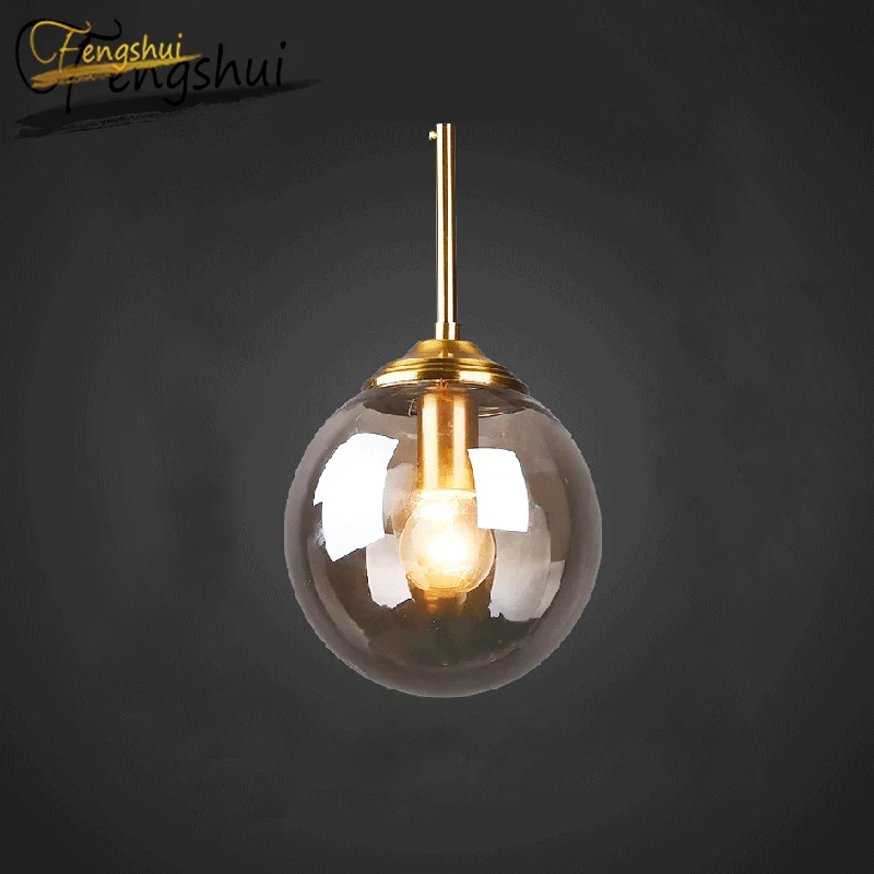 

Modern LED Smoke Gray Glass Pendant Lamp Lighting Fixtures Nordic Lamp Pendant Living Room Restaurant Bedroom Decor Hanging Lamp