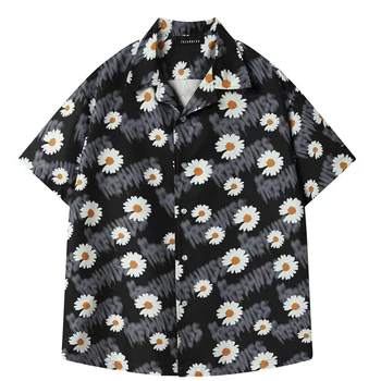 

Mens Casual Print Hawaii Beach Shirts Harajuku Streetwear 2020 Summer Short Sleeve Blouse Punk Rock Unisex Oversize Shirts Tops
