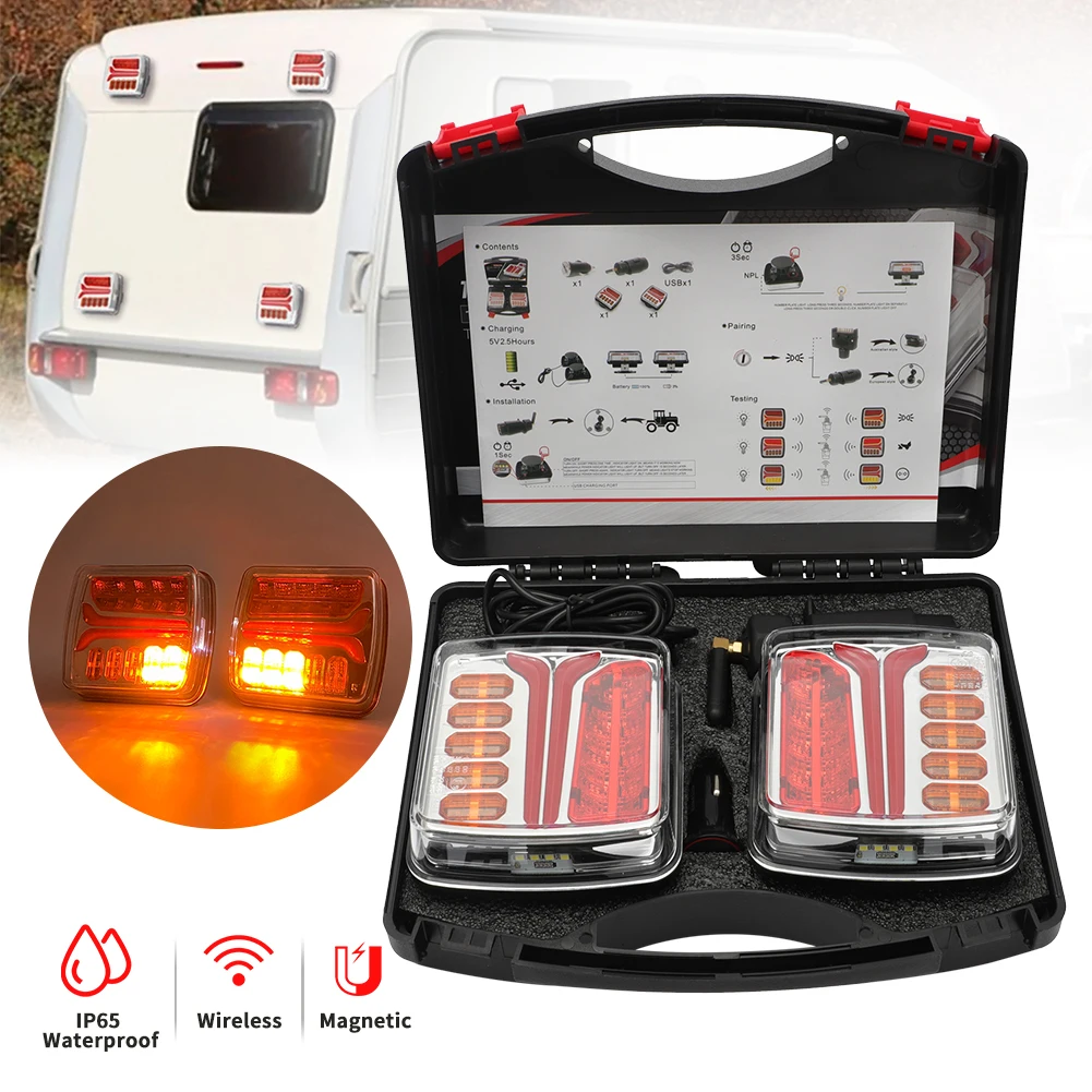 Wireless LED Trailer Tail Light Truck Rear Light Signal