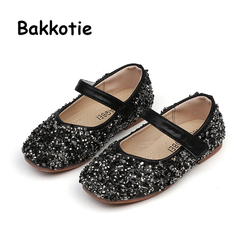 Bakkotie/ г.; детская Осенняя обувь из искусственной кожи; Новинка; модная блестящая мягкая обувь Mary Jane на плоской подошве для маленьких девочек; милая розовая модельная обувь