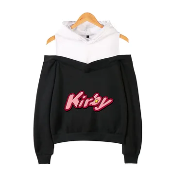 

Hot Game Kirby Star Women Hoodies Sweatshirts Streetwear Hip Hop Sexy Off Shoulder Long Sleeve Pullovers Fleece Hooded Jacket