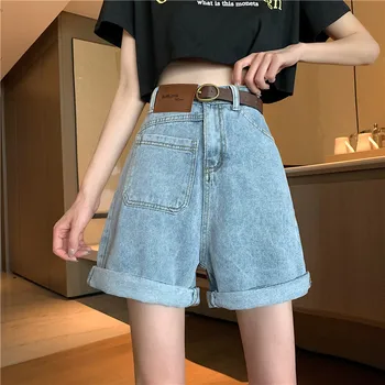 

ZOSOL Women's Korean-Style Loose High-Waist Slim Jeans Summer Straight Wide Leg Shorts 2020 New Style Thin Fifth Pants