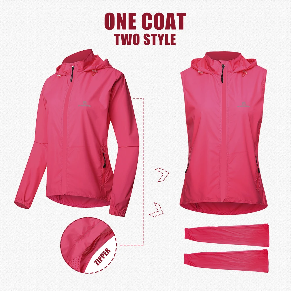 Women Windproof Waterproof Reflective Cycling Jacket