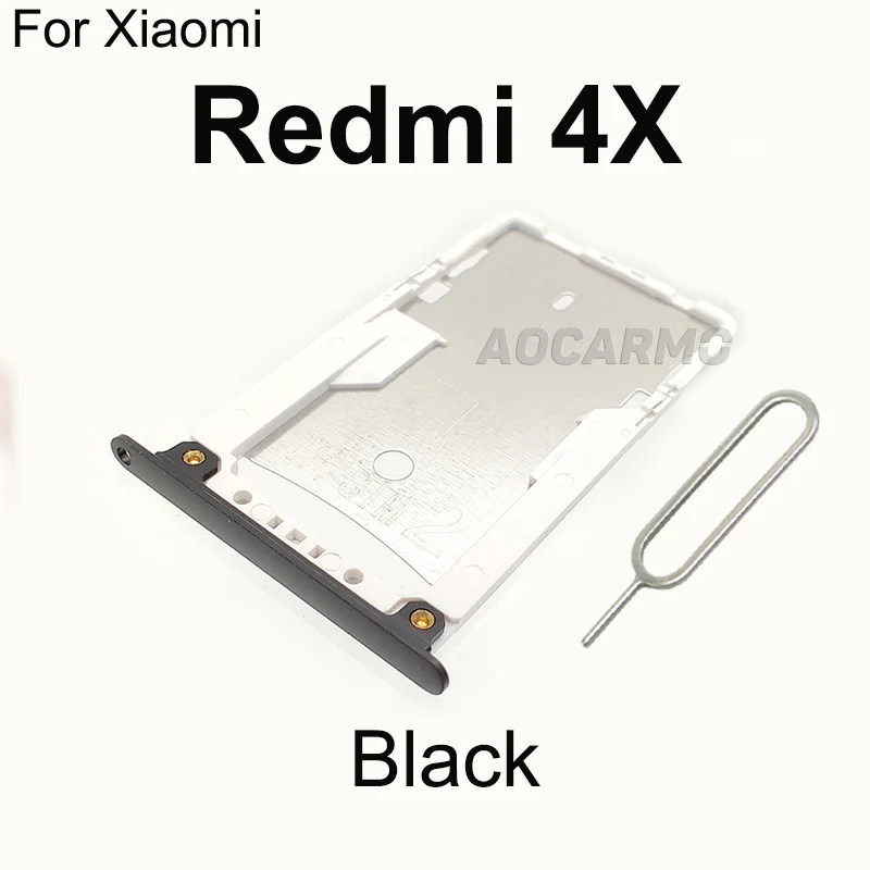 Aocarmo For Xiaomi Redmi 4X / Note 4X Nano Sim Card Holder Tray Dual TF SD Card Slot Replacement Part