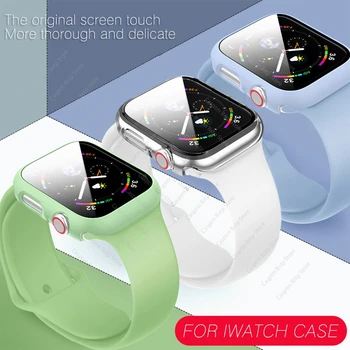 

Glass+cover For apple watch case 6 5 se 44mm 40mm iWatch 6 se 5 Tempered Screen Protector accessories for apple watch series 6 5