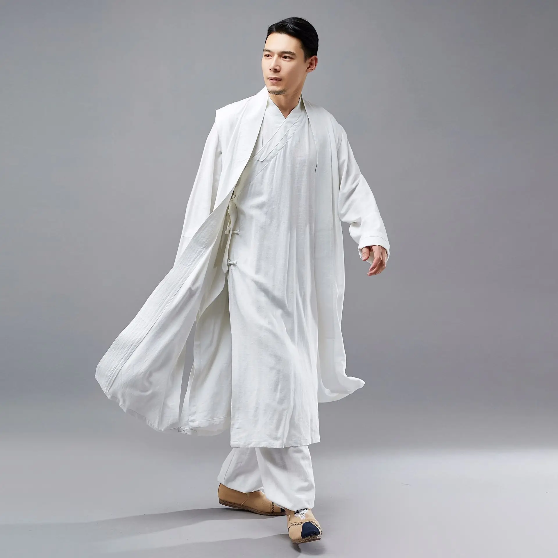 

Ma Fan Spring New Style Men Xian Qi Long Jacket Washing Water Sub-Style Men's Long Sweater Blouse Casual Long Vest