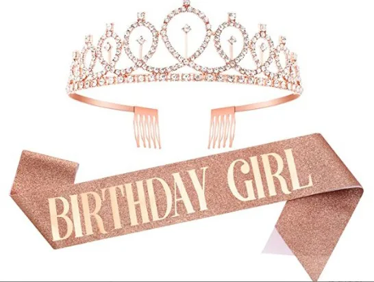 2_Pcs_Sets_Birthday_Party_Shoulder_Strap_Crown_Set_Birthday_Girl_Etiquette_Belt_Rose_Gold_Cloth (16)