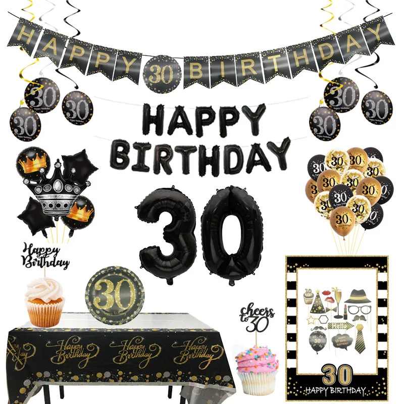 Cheers to 30 Years Backdrop Banner Happy 30th Birthday Decorations for Men  Wo