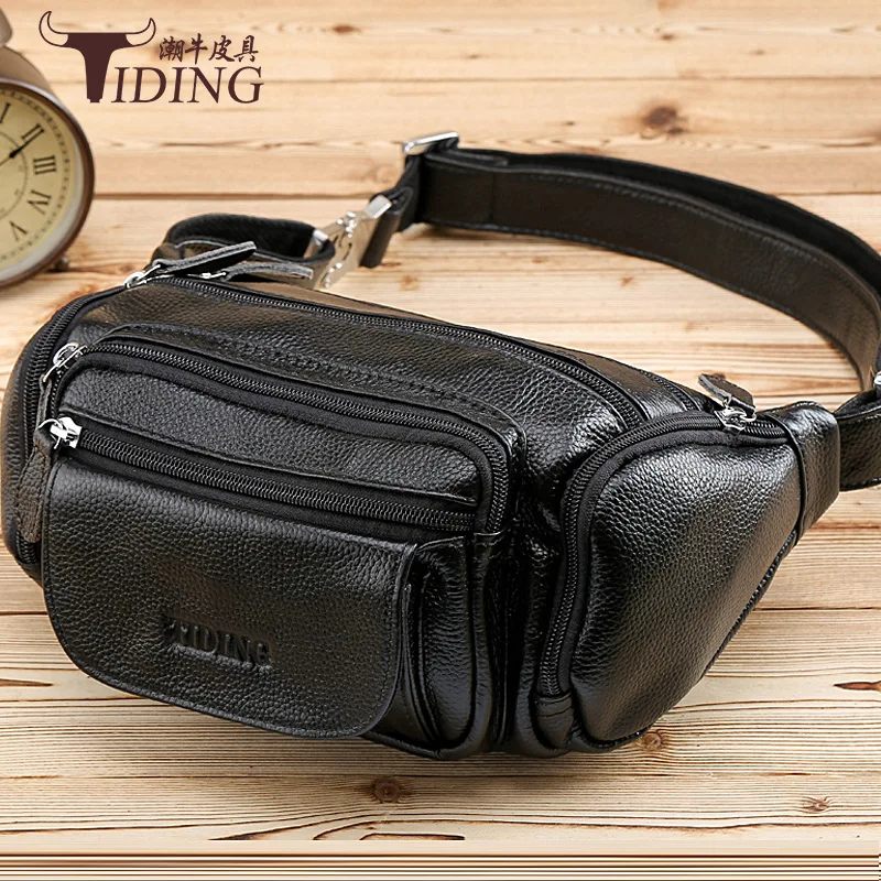 

Tiding New Style Natural Leather Men's Bag Korean-style Casual Men Body Hugging Anti-theft Pocket Chest Pack Men Shoulder Bag 30