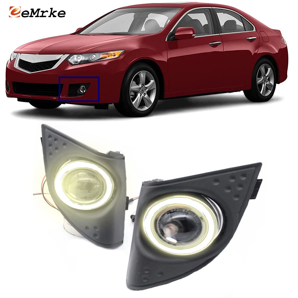 Дневные ходовые огни eeMrke для Acura TSX 2009 2010 Led Angel Eyes DRL с галогенными
