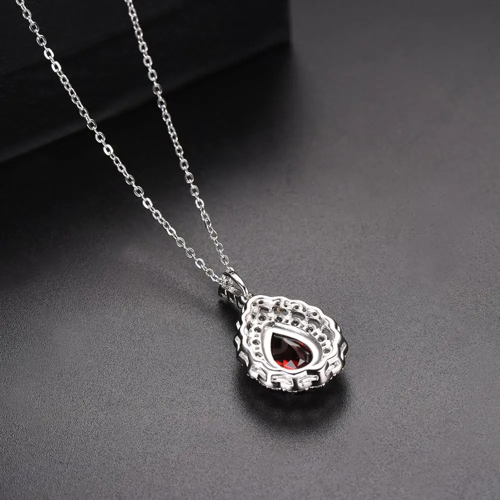 Hutang 2.04ct натуральный красный гранат драгоценный камень-подвеска Твердое Серебро 925 пробы ожерелье изящные элегантные ювелирные изделия в форме кубиков для женщин Новинка